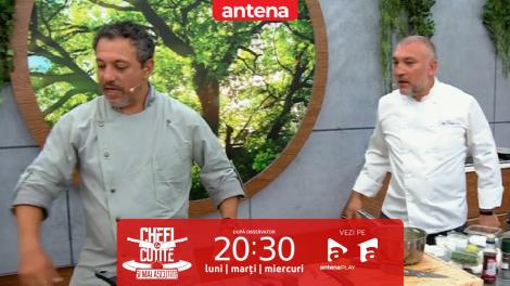 Chefi la cuțite | Sezonul 11, 3 aprilie 2023. Chefii au fost surprinși când au auzit cine le este rival în bucătărie. Miza uriașă la jocul de amuletă