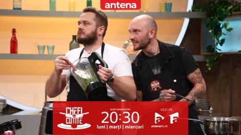Chefi la cuțite | Sezonul 11, 19 aprilie 2023. Cătălin Bordea și Nelu Cortea, în cea mai grea misiune! I-au pregătit „slăninuță și bănănuță” lui chef Scărlătescu