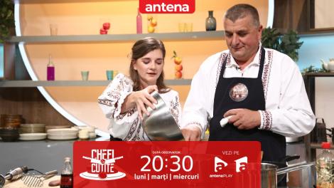 Chefi la cuțite | Sezonul 11, 24 aprilie 2023. Ioan Strugari, primarul comunei Parva gătește mămăligă în pături! De ce și-a chemat Dumitrescu soția pe platoul de filmare