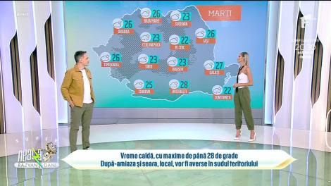 Super Neatza, 23 mai 2023. Prognoza meteo cu Ramona Olaru: Vreme caldă cu maxime de până la 28 de grade. Vor fi averse în sudul țării