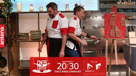 Chefi la cuțite | Sezonul 11, 30 mai 2023. Cătălin Scărlătescu a „lovit” cu cea mai neașteptată amuletă! Concurenții celorlalte două echipe, legați spate în spate