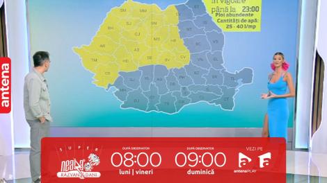 Super Neatza, 9 iunie 2023. Prognoza meteo cu Ramona Olaru: Cod galben de ploi în vest, nord și centru