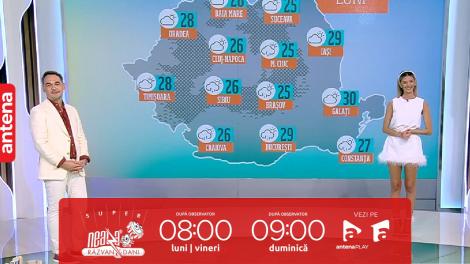 Super Neatza, 26 iunie 2023. Prognoza meteo cu Ramona Olaru: Vreme caldă, cu maxime cuprinse între 24 și 31 de grade Celsius