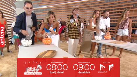 Super Neatza, 27 iulie 2023. Provocarea cu mingi de ping-pong și conuri de înghețată! Ce echipă a câștigat