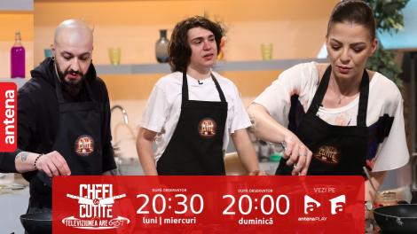 Episodul 13 al sezonului 12 Chefi la cuțite, din 20 septembrie 2023. Un rapper, un elev și o actriță au dat testul în bucătărie! Cum au jurizat chefii!