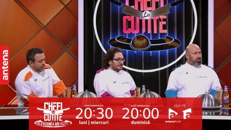 Chefi la cuțite | Sezonul 12, 3 octombrie 2023. Chefii au ridicat cloșul și au rămas muți de uimire. De ce a plecat Cătălin Scărlătescu de la bandă