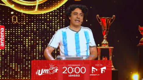 iRoast, 12 octombrie 2023. Diego Maradona, impersonat de Angel Popescu: ”România joacă atât de prost, încât joacă pe minus”