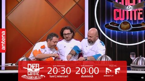 Chefi la cuțite | Sezonul 12, 15 octombrie 2023. Degustarea preparatelor realizate de concurenții intrați la duel! Ce au descoperit chefii