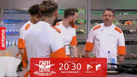 Chefi la cuțite | Sezonul 12, 16 octombrie 2023. Sorin Bontea a „explodat” și nu și-a mai stăpânit reacțiile după gestul lui Cosmin Berki