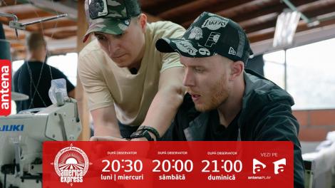 America Express, 23 octombrie 2023. Provocarea de la fabrica de blugi. Iulia Albu, speriată de mașina de cusut!