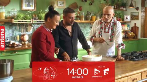 Hello Chef sezonul 6, 28 octombrie 2023. Roxana Blenche și Ionuț Galani au gătit plăcintă dobrogeană