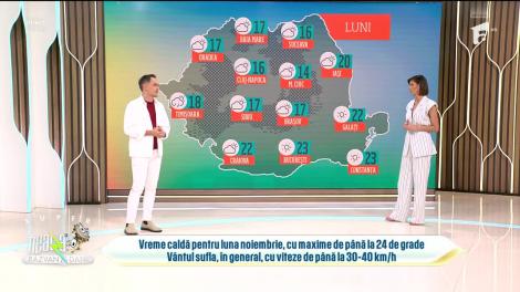 Super Neatza, 6 noiembrie 2023. Prognoza meteo cu Ramona Olaru: Ploi în prima parte a zilei, dar temperaturile rămân ridicate