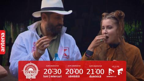 America Express, 18 noiembrie 2023. Concurenții au primit o delicatesă vie pe care au fost nevoiți să o mănânce