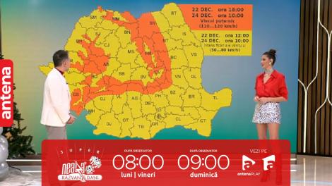 Super Neatza, 22 decembrie 2023. Prognoza meteo cu Ramona Olaru: Vreme închisă și vânt în toate zonele țării