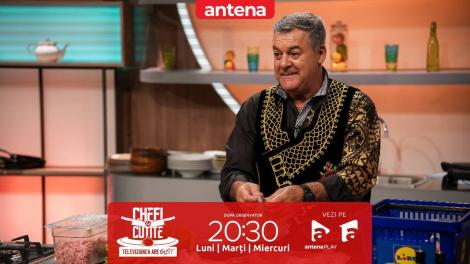 Chefi la cuțite | Sezonul 13, 18 martie 2024. Aristotelis Valaoritis, ghid turistic, deține recordul mondial pentru cele mai multe pahare ținute pe cap