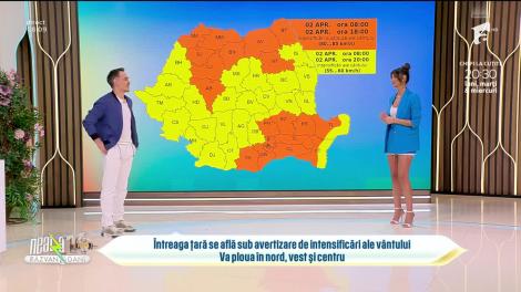 Super Neatza, 2 aprilie 2024. Prognoza meteo cu Ramona Olaru: Sunt anunțate intensificări ale vântului