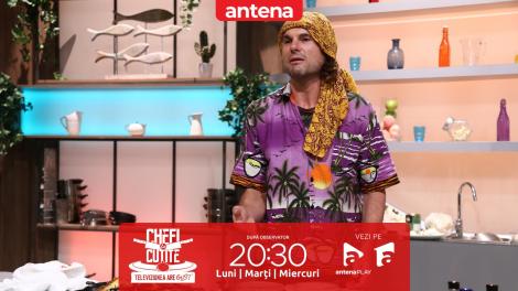 Chefi la cuțite | Sezonul 13, 10 aprilie 2024. Florin Răduț, alias Flow Universal, a stârnit hohote de râs în platou. Concurentul a făcut show cu glumele sale în rime