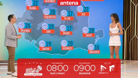 Super Neatza, 17 mai 2024. Prognoza meteo cu Ramona Olaru: Cer mai mult acoperit și ploi în nord-vest