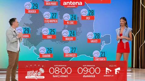 Super Neatza, 21 mai 2024. Prognoza meteo cu Ramona Olaru: Maximele termice vor atinge 28-29 de grade