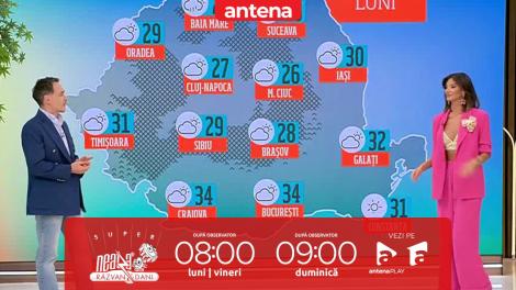 Super Neatza, 17 iunie 2024. Prognoza meteo cu Ramona Olaru: Vreme caldă. Va ploua în nord şi la munte