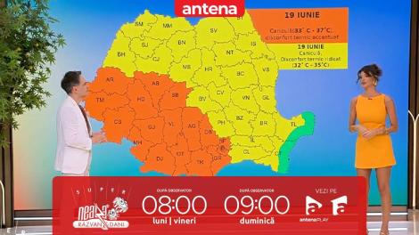 Super Neatza, 19 iunie 2024. Prognoza meteo cu Ramona Olaru: Maximele termice vor atinge 37 de grade la umbră