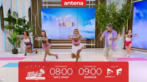 Super Neatza, 5 iulie 2024. Super workout challenge. Antrenament pentru coapste, cu o sticlă de apă