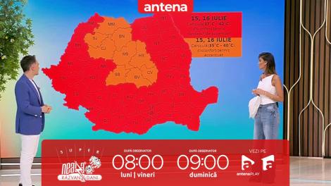 Super Neatza, 15 iulie 2024. Prognoza meteo cu Ramona Olaru: Cod roșu de caniculă în mare parte din țară!