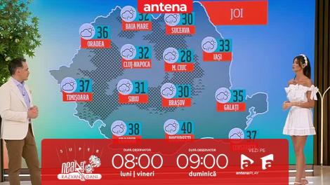 Super Neatza, 17 iulie 2024. Prognoza meteo cu Ramona Olaru: Cod roșu de caniculă. Unde sunt anunțate ploi