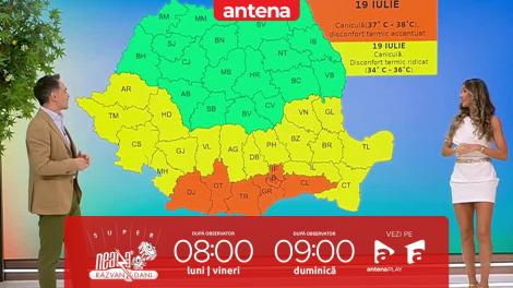 Super Neatza, 19 iulie 2024. Prognoza meteo cu Diana Munteanu: Vreme călduroasă în jumătatea de sud a țării