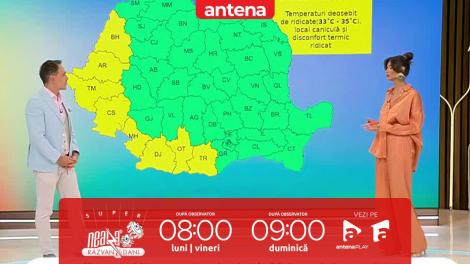 Super Neatza, 5 septembrie 2024. Prognoza meteo cu Ramona Olaru: Vreme caldă, cu înnorări temporare şi ploi trecătoare