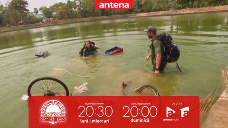 Asia Express, 10 septembrie 2024. Victor Slav și Selina, incident neașteptat! Cuplul a plonjat în lac cu bicicleta