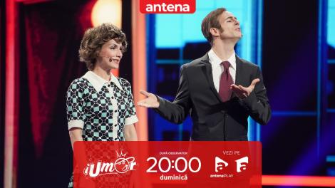 iUmor sezonul 17, 14 septembrie 2024. Lucian Ionescu și Oana Predescu, moment memorabil de comedie! I-au impersonat pe marii actori Ștefan Bănică și Stela Popescu