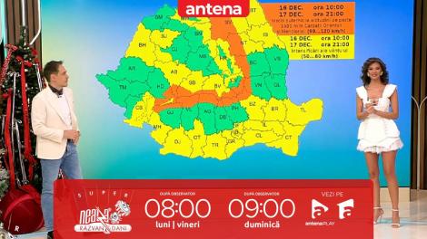 Super Neatza, 17 decembrie 2024. Prognoza meteo cu Ramona Olaru: Vreme caldă, cu maxime de până la 14 grade