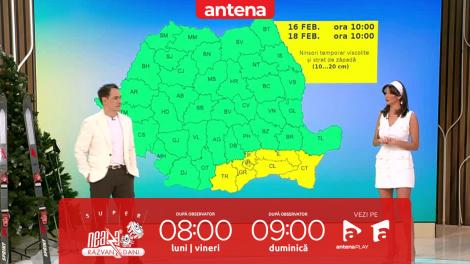 Super Neatza, 17 februarie 2025. Prognoza meteo cu Ramona Olaru:  Ninsori, temperaturi scăzute