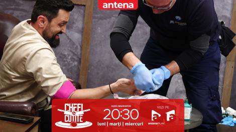 Chefi la cuțite | Sezonul 15, 22 aprilie 2025. Momentul în care chef Orlando Zaharia și-a tăiat tendonul. A fost operat de urgență!