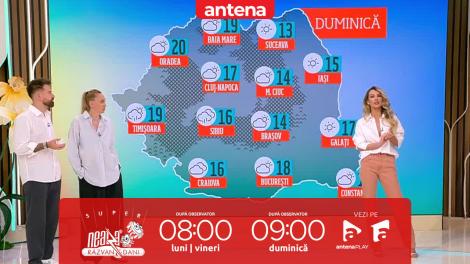Neatza de Weekend, 27 aprilie 2025. Prognoza meteo cu Flavia Mihășan: Cer variabil, cu înnorări temporar accentuate şi precipitaţii slabe