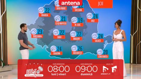 Super Neatza, 22 mai 2025. Prognoza meteo cu Ramona Olaru: Vreme instabilă. Plouă în cea mai mare parte a țării
