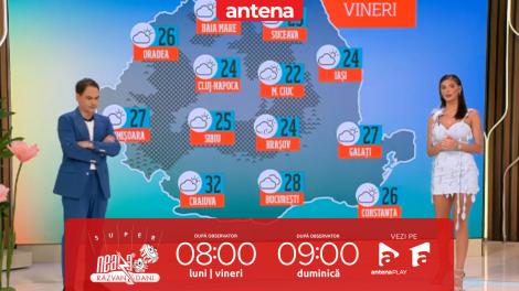 Super Neatza, 20 iunie 2025. Prognoza meteo cu Ramona Olaru: Cer variabil, cu înnorări și averse în sudul și sud-estul țării