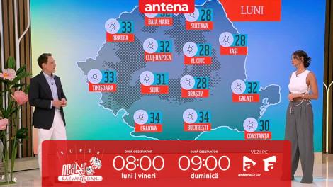 Super Neatza, 23 iunie 2025. Prognoza meteo cu Ramona Olaru: Vreme călduroasă, cu cer mai mult senin