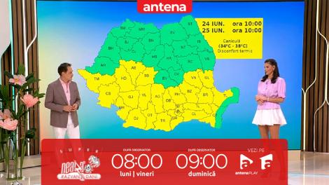 Super Neatza, 24 iunie 2025. Prognoza meteo cu Ramona Olaru: Caniculă și disconfort termic în jumătatea de sud a țării