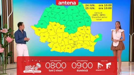 Super Neatza, 25 iunie 2025. Prognoza meteo cu Ramona Olaru: Temperaturile maxime se vor încadra între 28 şi 38 de grade