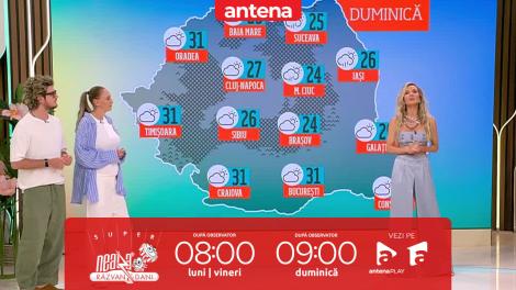 Neatza de Weekend, 29 iunie 2025. Prognoza meteo cu Flavia Mihășan: Vreme caldă. Unde sunt anunțate ploi