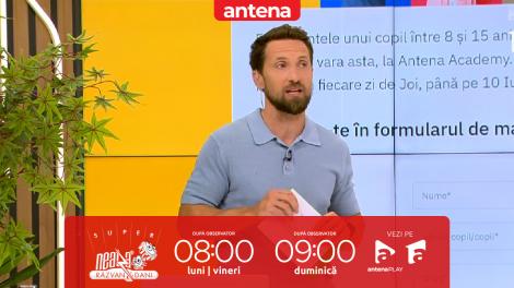 Super Neatza, 8 iulie 2025. Câștigă o tabără educativă la Antena Academy! Cum s-a descurcat Costin Urlățeanu