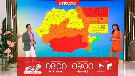Super Neatza, 8 iulie 2025. Prognoza meteo cu Ramona Olaru: Caniculă și disconfort termic accentuat