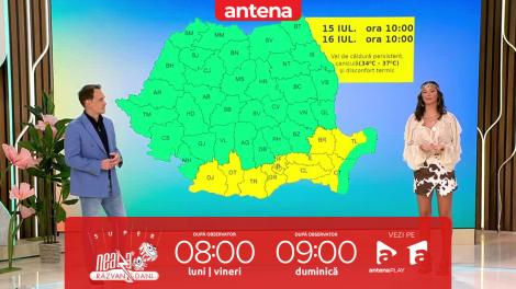 Super Neatza, 15 iulie 2025. Prognoza meteo cu Ramona Olaru: Vreme instabilă cu averse şi vijelii