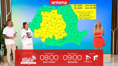 Neatza de Weekend, 31 august 2025. Prognoza meteo cu Flavia Mihășan: Vreme instabilă, cu ploi și intensificări ale vântului