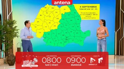 Super Neatza, 5 septembrie 2025. Prognoza meteo cu Ramona Olaru: Temperaturi deosebit de ridicate