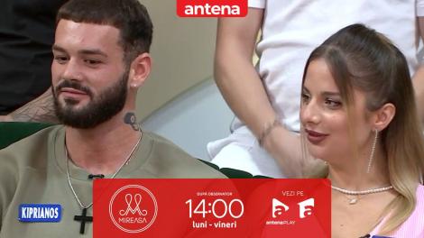 Mireasa sezonul 12, 15 septembrie 2025.  Kiprianos și Ștefania, primele discuții: „Ești o persoană posesivă?”