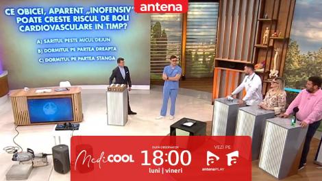 Medicool sezonul 9, 15 septembrie 2025. Quiz MediCOOL cu părintele Francisc Doboș: Ce activitate poate să reducă șansele de infarct miocardic?