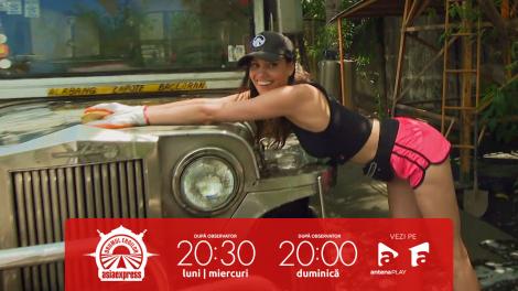 Asia Express, 24 septembrie 2025. De la karaoke, la muncă fizică. Alina Pușcău a făcut spectacol în timp ce spăla o mașină!
